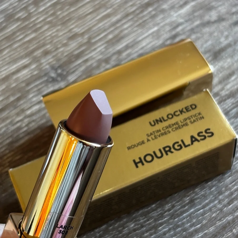 New! Hourglass Unlocked Satin Crème Lipstick in Larch 308